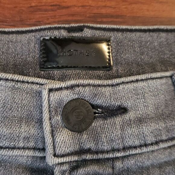 MOTHER Denim Gray Chic Feminine Edgy Streetwear Grunge High Waist Jeans Size 30 - Picture 6 of 13